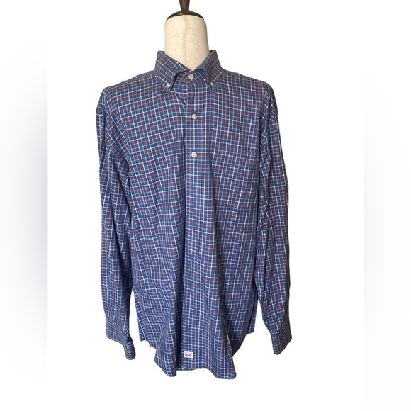 Vineyard Vines Men's Button Down Casual Shirt Plaid- Blue/Pink/White M - Picture 1 of 5